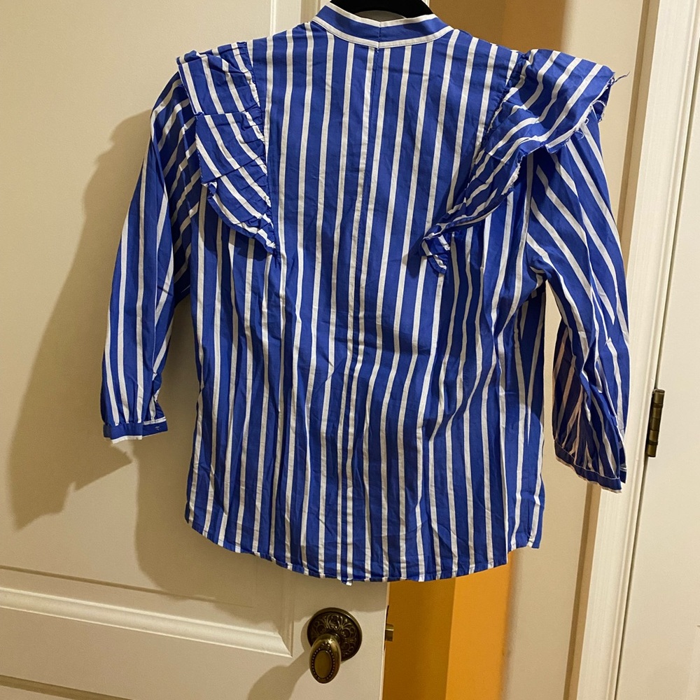 SAMPLE J.crew Striped Ruffle Top - Picture 3 of 4